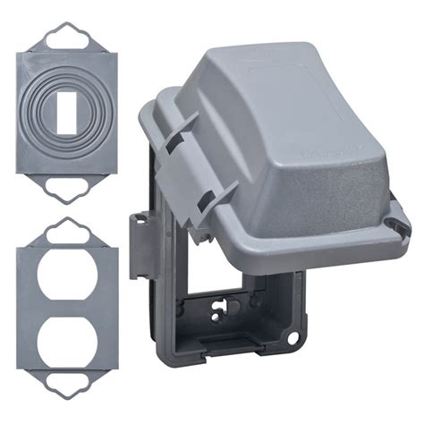 1 gang rectangle plastic weatherproof electrical box cover|outdoor outlet cover home depot.